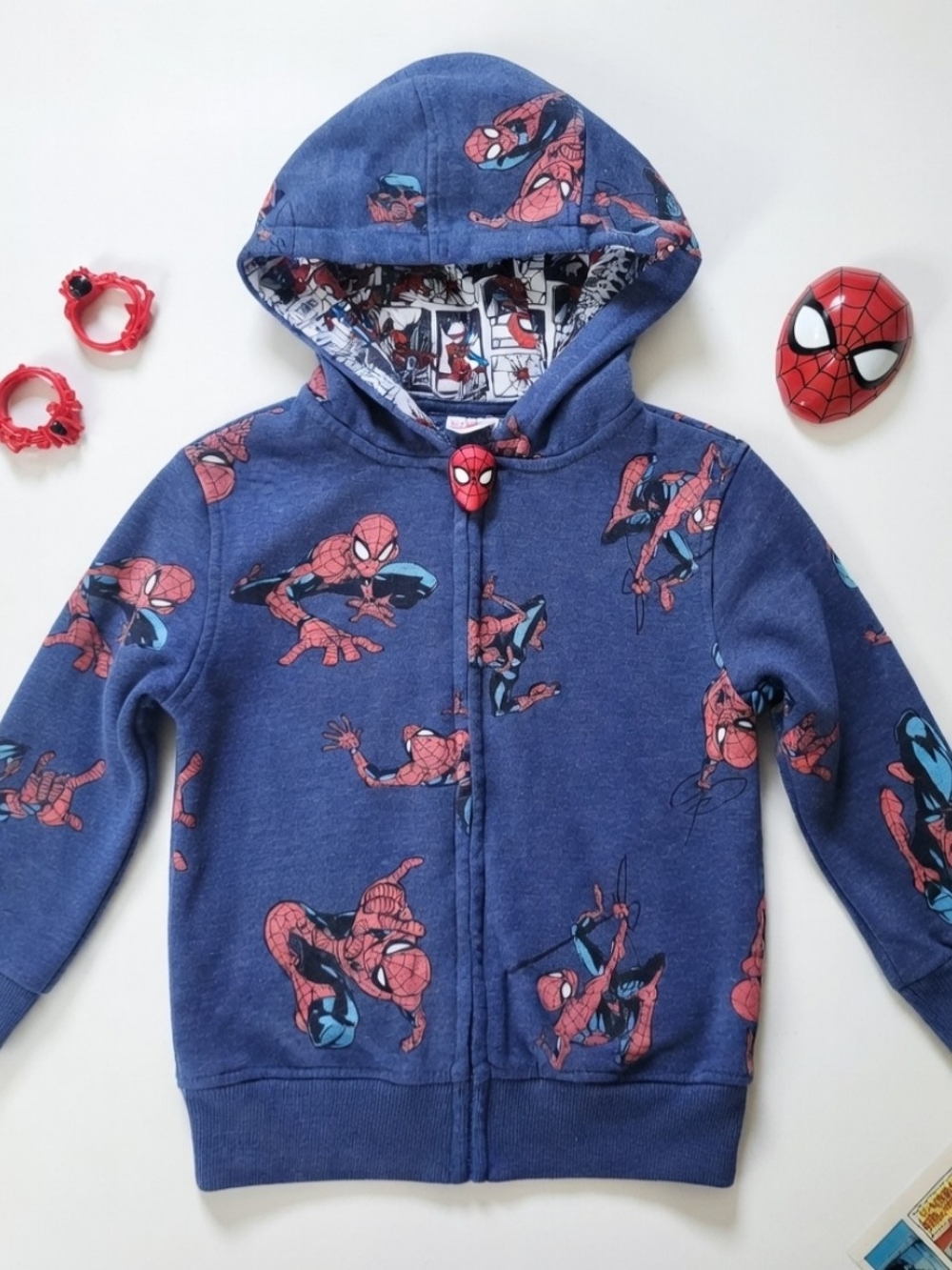 BOYS DISNEY MARVEL SPIDERMAN ZIP HOODIE SZ 5T - Picture 4 of 6
